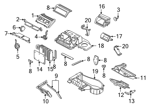 2001 Chevy Monte Carlo A/C Evaporator & Heater Components Diagram