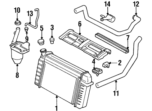 2002 Pontiac Firebird Radiator & Components Diagram 1 - Thumbnail