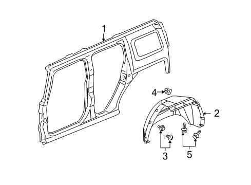 2007 Hummer H3 Quarter Panel & Components Diagram