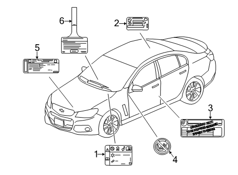 2016 Chevy SS Information Labels Diagram