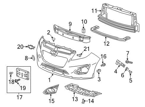 2015 Chevy Spark Front Bumper Diagram