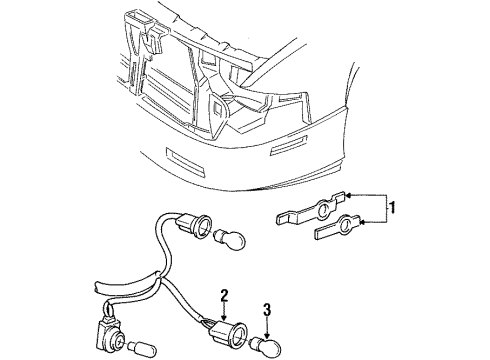 2000 Cadillac Eldorado Front Lamps - Side Marker Lamps Diagram