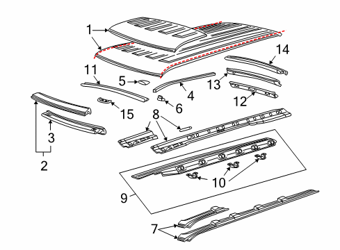 1999 Chevy P30 Roof & Components Diagram