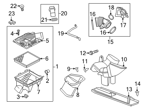 2010 Buick LaCrosse Insulator,Air Cleaner Diagram for 9129705