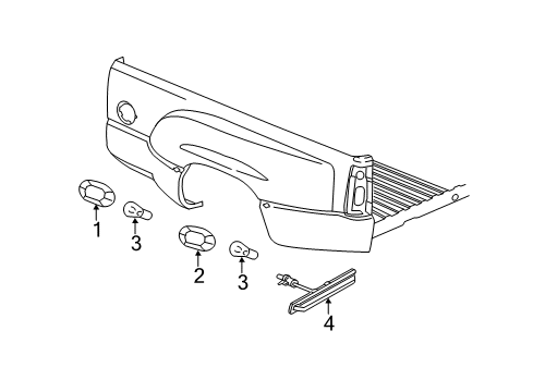 2011 GMC Sierra 2500 HD Lamp Assembly, Rear Fender Clearance *Red Diagram for 15793902