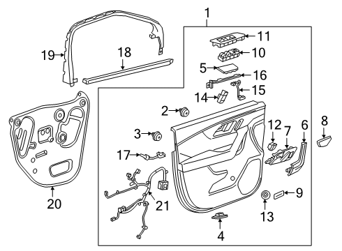 2024 Chevy Blazer Harness Assembly, Front S/D Dr Lk & P/W & O/S Rr Diagram for 84978184