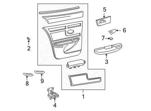 1999 Buick Regal Trim Assembly, Rear Side Door *Blue Diagram for 10431168