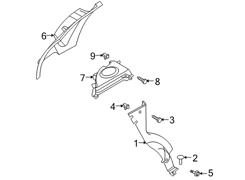 2010 Chevy Aveo5 Interior Trim - Quarter Panels Diagram