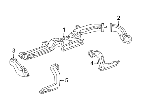 2010 Chevy Camaro Duct Assembly, Floor Front Air Outlet Diagram for 92230855