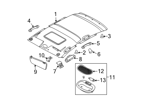 2010 Chevy Aveo5 Clip,Headlining Trim Panel *Beige Diagram for 94530768