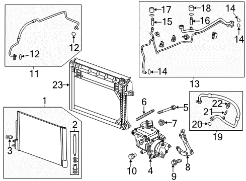 2016 Chevy Malibu A/C Condenser, Compressor & Lines Diagram 1 - Thumbnail