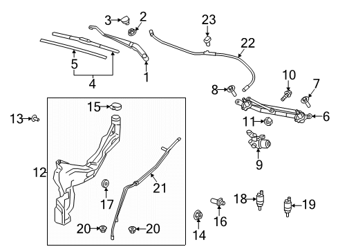 2021 Chevy Equinox Wiper & Washer Components Diagram