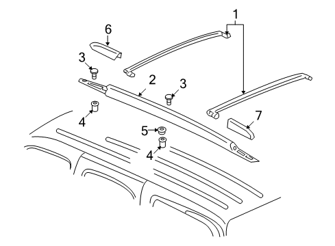 2010 Cadillac Escalade Luggage Carrier Diagram 1 - Thumbnail