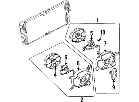 1995 Oldsmobile Aurora Fan Assembly, Engine Coolant Lh Diagram for 22136643