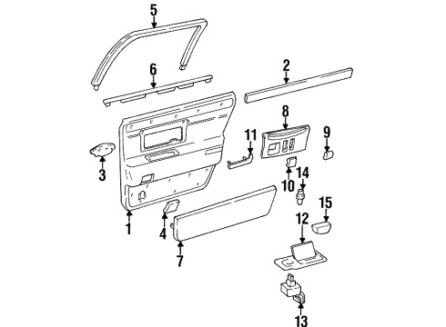 1995 Cadillac DeVille PANEL, Rear Side Door Trim Diagram for 3636647