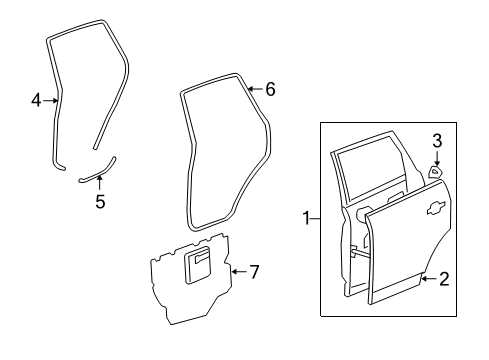 2009 Saturn Vue Rear Door, Body Diagram 2 - Thumbnail