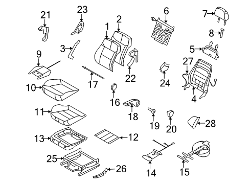 2008 Saturn Astra Cover,Front Seat Back Diagram for 94710132