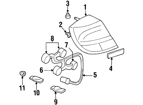 2002 Oldsmobile Aurora Plate,Rear Compartment Lid Name Diagram for 10419846