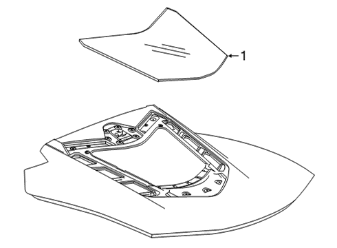 2023 Chevy Corvette Glass - Engine Lid Diagram