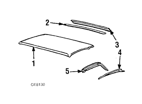 1984 GMC Caballero Weatherstrip Asm,Roof Side Rail Diagram for 20154103