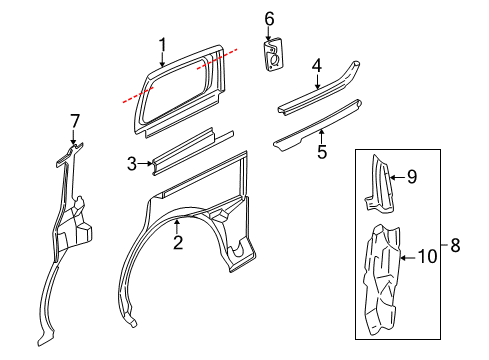 2004 Pontiac Montana Side Panel & Components Diagram 2 - Thumbnail