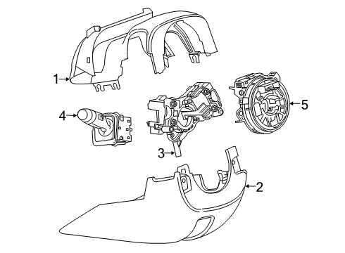 2020 Chevy Silverado 1500 Shroud, Switches & Levers Diagram 1 - Thumbnail