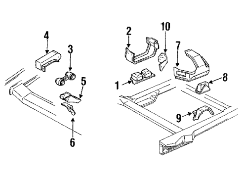 1991 Chevy Lumina Bracket, Engine Mount Strut Diagram for 10066637