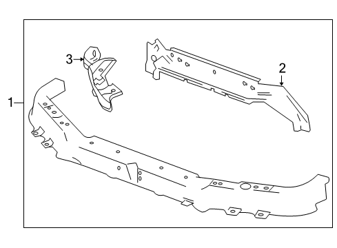 2011 Chevy Malibu Bracket,Front End Upper Tie Bar Diagram for 25907876