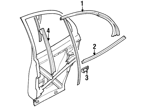 1998 Saturn SL2 Sealing Strip Asm,Rear Diagram for 21160202