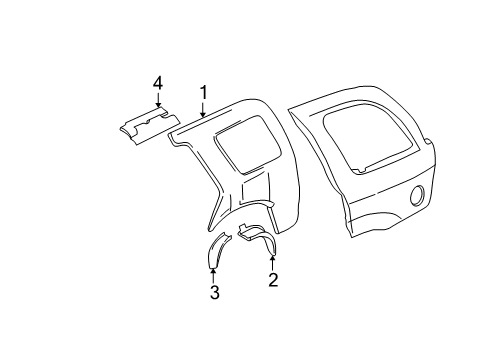 2003 Chevy Trailblazer Inner Structure - Quarter Panel Diagram