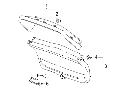 2019 Buick Envision Panel Assembly, L/Gate Upr Tr Fin *Lt Opel Gray Diagram for 84173533