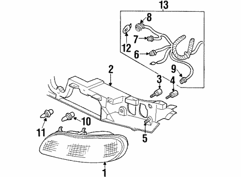 1997 Oldsmobile Cutlass Headlamps Diagram