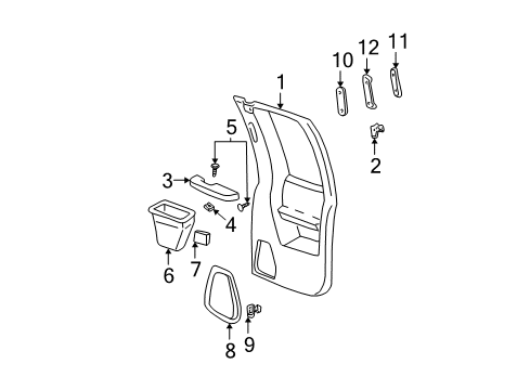 1998 Chevy C1500 Cover Assembly, Passenger Seat Belt Retractor Trim *Gray M Diagram for 15741936