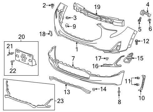 2021 GMC Terrain Bracket, Front License Plate Diagram for 23462463