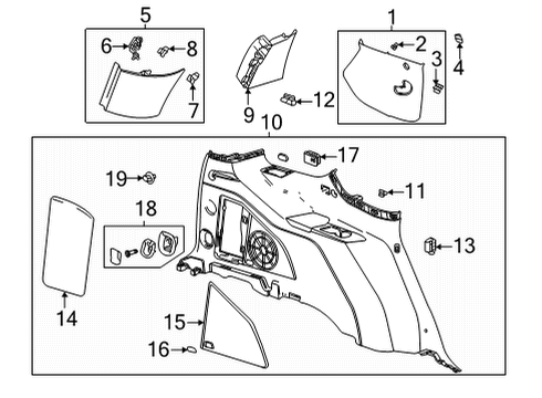 2023 Cadillac Escalade ESV Panel Assembly, Body L/Plr Upr Tr *Black Diagram for 84842690