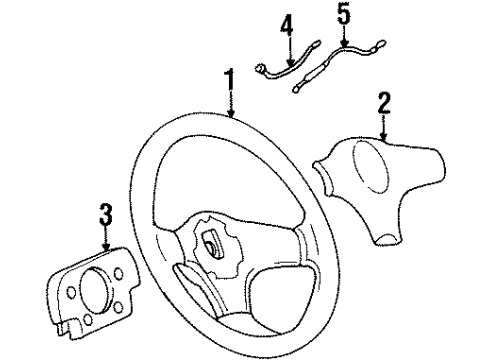 1993 Oldsmobile Achieva Steering Column, Steering Wheel & Trim Diagram 5 - Thumbnail