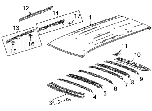 2021 GMC Yukon Roof & Components Diagram 2 - Thumbnail