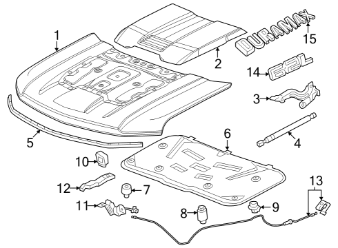 2023 Chevy Silverado 1500 WEATHERSTRIP ASM-HOOD FRT EDGE Diagram for 84621529