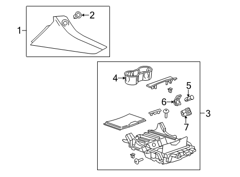 2017 Cadillac Escalade Liner, Front Floor Console Cup Holder Diagram for 84225090