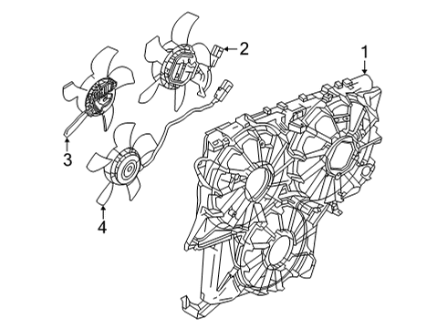 2022 GMC Sierra 1500 Cooling System, Radiator, Water Pump, Cooling Fan Diagram 2 - Thumbnail