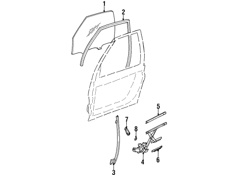 1994 Saturn SC2 Front Door, Body Diagram 1 - Thumbnail