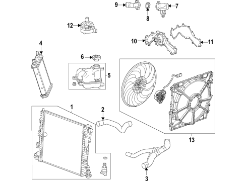 2020 Cadillac CT5 Cooling System, Radiator, Water Pump, Cooling Fan Diagram 4 - Thumbnail