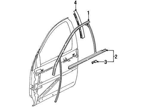 1998 Saturn SC2 Sealing Strip Asm,Front Side Door Window Outer Diagram for 21172062