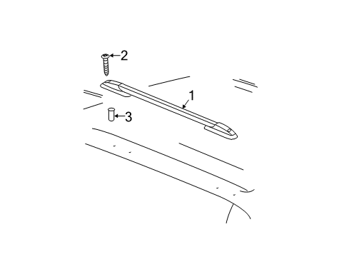 2012 GMC Sierra 1500 Roof Rack Side Rails,Note:Black,Crew Cab Diagram for 19166253