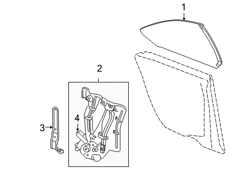 2008 Pontiac G6 Quarter Window Regulator Assembly Diagram for 20774593