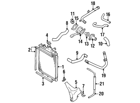 2000 Chevy Metro Radiator Coolant Inlet Pipe (Upper) Diagram for 91173916