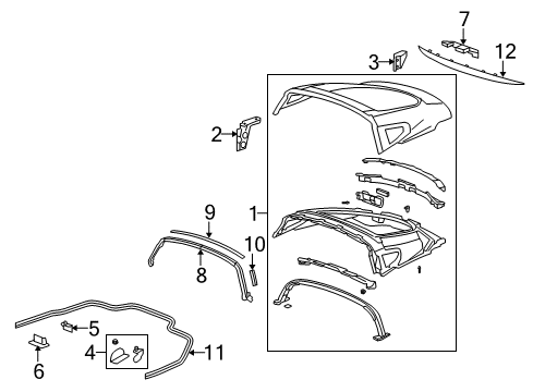 2009 Pontiac Solstice Weatherstrip Assembly, Rear Compartment Lid Diagram for 20834804