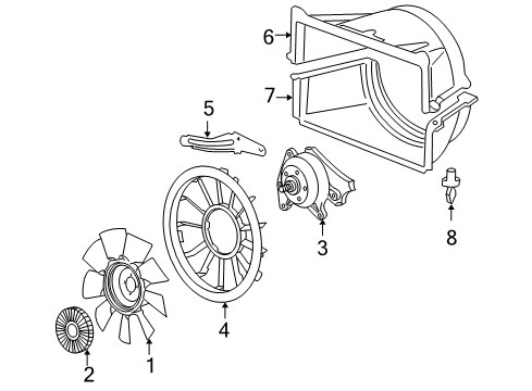 2007 GMC Sierra 3500 Classic Cooling System, Radiator, Water Pump, Cooling Fan Diagram 5 - Thumbnail