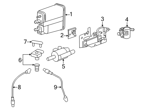 2019 Chevy Silverado 3500 HD Emission Components Diagram 1 - Thumbnail