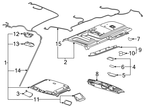 2024 Chevy Express 3500 Interior Trim - Roof Diagram 1 - Thumbnail